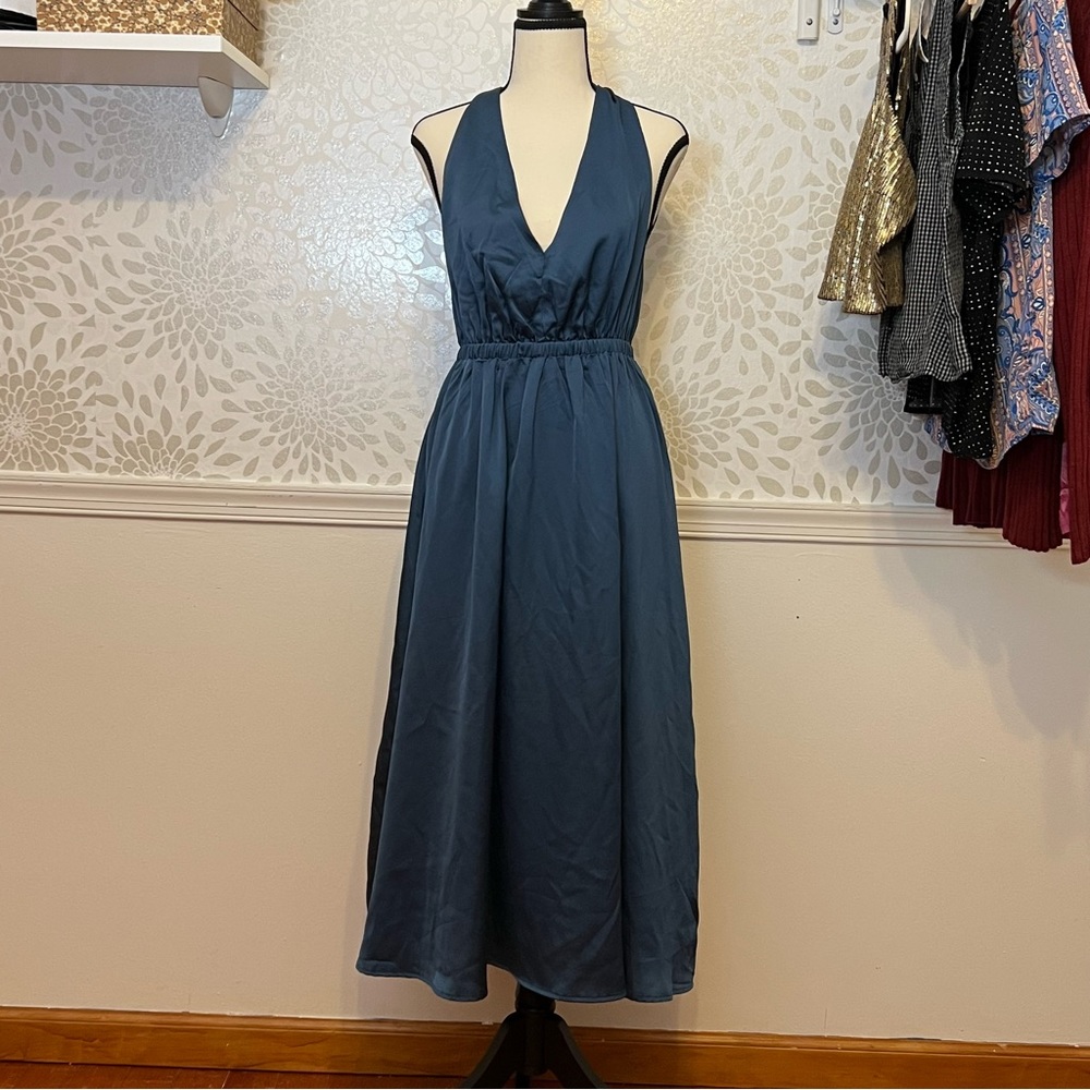 CupShe blue halter dress, midi, size: Small